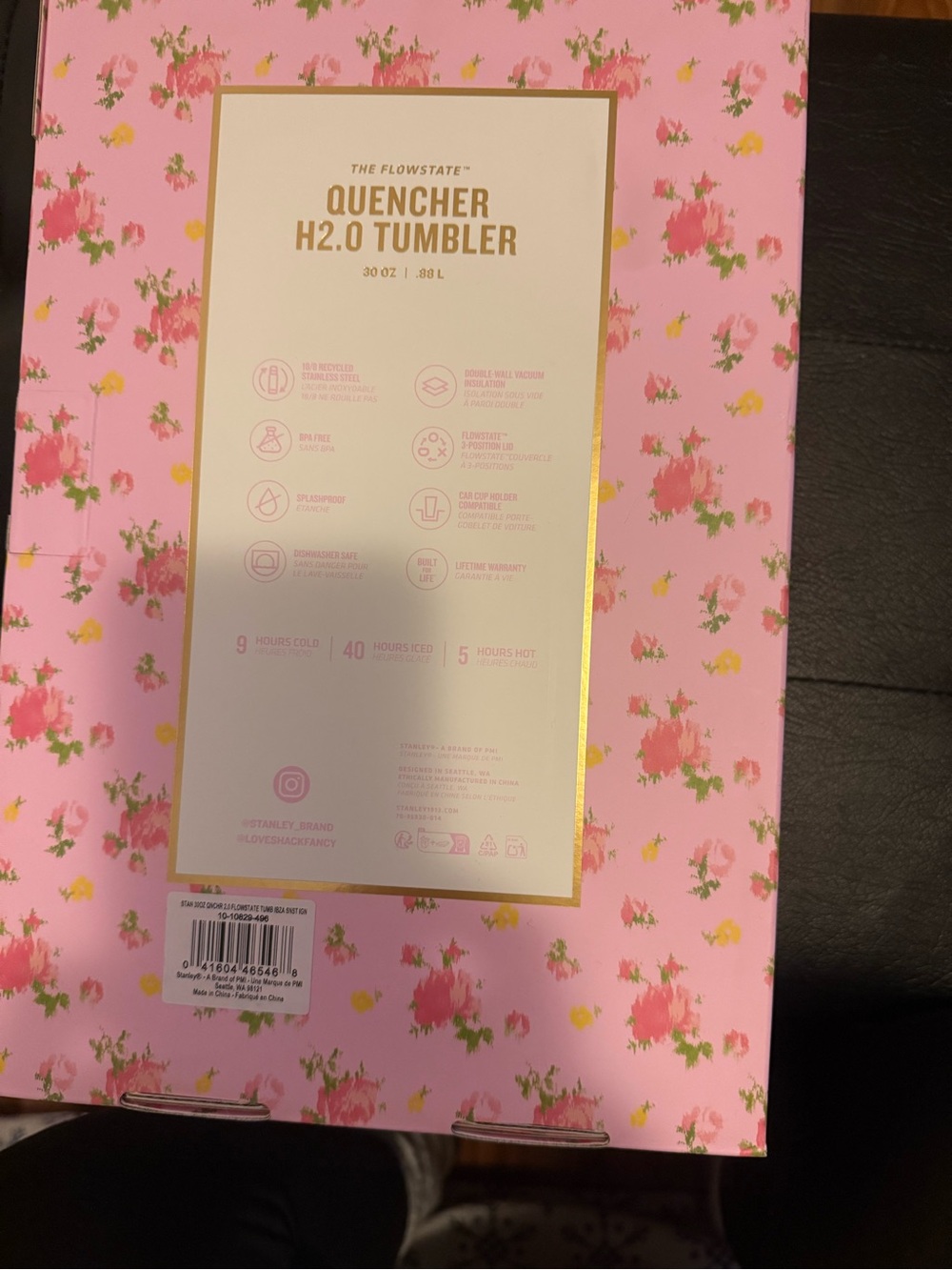 Stanley Pink Floral Insulated Travel Mug - Picture 3 of 3